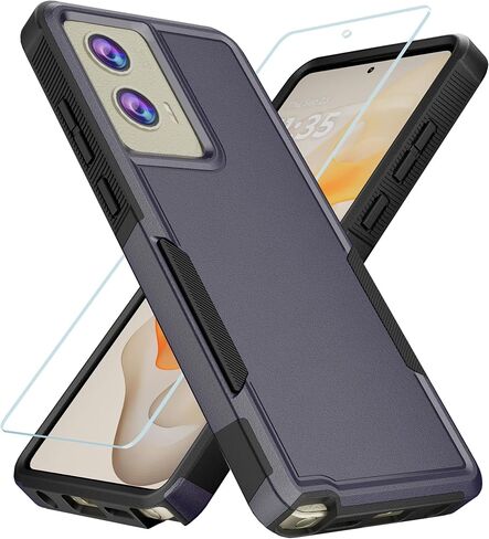 Case for Motorola Moto G Stylus 5G 2024 Case with Tempered Glass Screen Protector, Hard PC Back Cover Soft TPU Edge Bumper Design Phone Case for Women Men Girl Boy (Clear) in Saudi Arabia