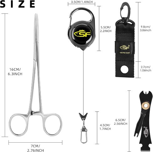SF Fly Fishing Tools Kit Fishing Knot Tool and Line Clipper, Zinger Retractor, Hook Remover Forceps in Saudi Arabia
