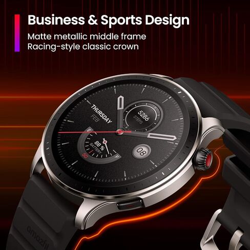ساعة ذكية Amazfit GTR 4 للرجال Android iPhone، نظام تحديد المواقع العالمي Alexa ثنائي النطاق، مكالمة بلوتوث، 150+ وضع رياضي، عمر البطارية 14 يومًا، مراقب معدل ضربات القلب للأكسجين في الدم، شاشة AMOLED 1.43 بوصة، أسود (متجدد) in Saudi Arabia