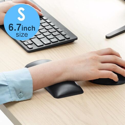 مسند معصم SANWA Gel Mouse، دعم معصم مريح من جلد البولي يوريثان للفأر، وسادة معصم لتخفيف الألم، وسادة معصم غير قابلة للانزلاق للكمبيوتر والكمبيوتر المحمول والمكتب والألعاب، أسود، 6.7x2.7x0.75 بوصة in Saudi Arabia