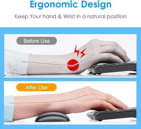 مسند معصم SANWA Gel Mouse، دعم معصم مريح من جلد البولي يوريثان للفأر، وسادة معصم لتخفيف الألم، وسادة معصم غير قابلة للانزلاق للكمبيوتر والكمبيوتر المحمول والمكتب والألعاب، أسود، 6.7x2.7x0.75 بوصة in Kuwait