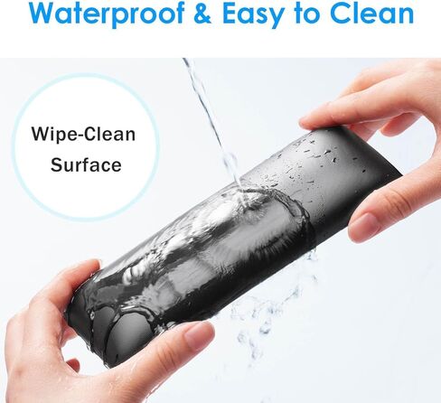 مسند معصم SANWA Gel Mouse، دعم معصم مريح من جلد البولي يوريثان للفأر، وسادة معصم لتخفيف الألم، وسادة معصم غير قابلة للانزلاق للكمبيوتر والكمبيوتر المحمول والمكتب والألعاب، أسود، 6.7x2.7x0.75 بوصة in Kuwait