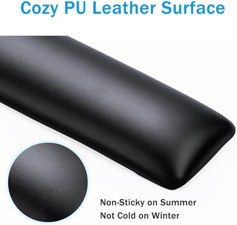 مسند معصم SANWA Gel Mouse، دعم معصم مريح من جلد البولي يوريثان للفأر، وسادة معصم لتخفيف الألم، وسادة معصم غير قابلة للانزلاق للكمبيوتر والكمبيوتر المحمول والمكتب والألعاب، أسود، 6.7x2.7x0.75 بوصة in Kuwait