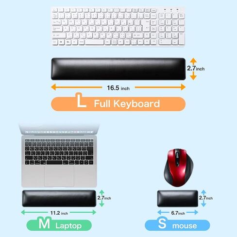 مسند معصم SANWA Gel Mouse، دعم معصم مريح من جلد البولي يوريثان للفأر، وسادة معصم لتخفيف الألم، وسادة معصم غير قابلة للانزلاق للكمبيوتر والكمبيوتر المحمول والمكتب والألعاب، أسود، 6.7x2.7x0.75 بوصة in Kuwait
