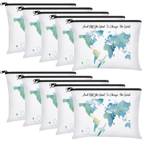 10 Pieces Inspirational Cosmetic Bag for Girls Women Makeup Bag Encouragement Birthday Friendship Gifts for Daughter Sister You Are Amazing Remember That Canvas Travel Organizer Pouch (Awesome)