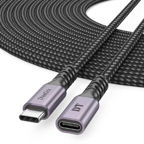 USB C Extension Cable 20ft, Upgraded USBC Extender 100W Charging 4K@60Hz Display Male to Female Braided Cord USB3.2 Gen2 for Laptop Tablet Mobile Phone and More Type C Device