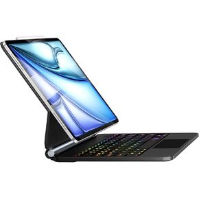 Keyboard Case for iPad Air 13 inch,iPad Pro 12.9 inch (3/4/5/6th Gen) Magic Magnetic Backlit Keyboard Case - Easy-Set Floating Cantilever Stand, Multi-Touch Trackpad Keyboard (Black)