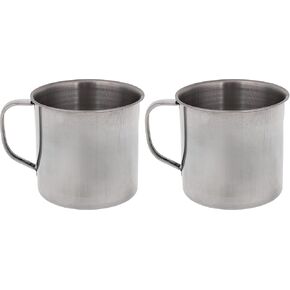 Metal Camping Mugs - Pack of 2 - Stainless Steel Lightweight Mug - Camping Coffee Mug - Mug for Camp 7.43 fl oz