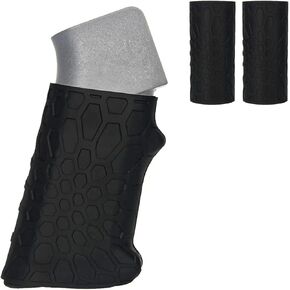 2 Pieces Universal Tactical Grip Sleeve Rubber Handall Full Size Handgun Grip Glove,Black
