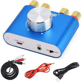Facmogu F900S Mini Bluetooth 5.0 Digital Amplifier, 2 Channel 80W+80W HiFi Stereo Audio Amp, USB Sound Card Stereo Audio Amp Receiver with AUX/USB/Bluetooth Input (No Power Supply)