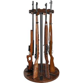 Gun Rack, Heavy Solid Wood Rifle & Shotgun Holder, Up to 12 Gun Capacity Display Storage with Soft Padding, Gun Safe Organizer Indoor Gun Racks