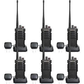 Retevis RT29 Two Way Radio, Heavy Duty 2 Way Radio, Walkie Talkies Long Range Rechargeable with 3200mAh, Fall-Resistant, for Construction School(6 Pack)
