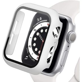 Compatible for Apple Watch Series 9 8 7 6 5 SE 4 3 Case 38mm 40mm 41mm 42mm 44mm 45mm with Built-in Tempered Glass Screen Protector, Ultra Thin Matte Hard PC Protective Cover for iWatch 9 8 7 6 5 4 3