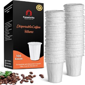 Disposable Coffee Filters for K-Carafe Reusable Filters (Unbleached 100 Count)