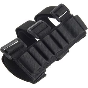 MUXSAM Gun Stock Ammo Pouch Storage Shotgun Shell Holder 8 Rounds, Adjustable Shooters Forearm or Tactical Buttstock Sleeve Magazine Pouch Case Bag,Khaki/Black