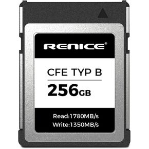 RENICE 256GB Professional CFexpress Type B Memory Card,Up to 1780MB/s Read,1350MB/s Write-RAW 6K HD Video Recording for Photographers,Videographers Ultra-Low Power Consumption