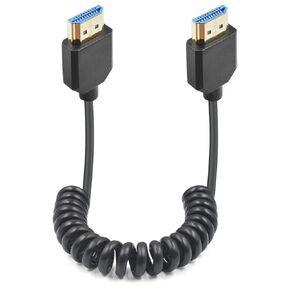 Duttek 8K HDMI Coiled Cable, Ultra HD HDMI to HDMI Coiled Cable, Extreme Thin Short HDMI Cable Support Dynamic HDR Up to 48Gbps Compatible with Camera Monitors, TV, Capture Cards 1FT-4FT