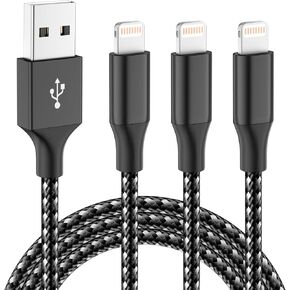 شاحن iPhone 3pack 10FT كابل Lightning طويل معتمد من Apple MFi شحن سريع كابل USB لمزامنة البيانات عالي السرعة متوافق مع iPhone 14 13/12/11 والمزيد