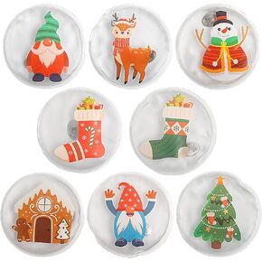 8 pcs Hand Warmers,Reusable Click Instant Heat Packs,Christmas Parttern Pouch Gel Cute Warmth Hand Click Gel Warmers for Camping,Outdoor.Christmas Gifts for Kids Women Men（3.93 * 3.93inch