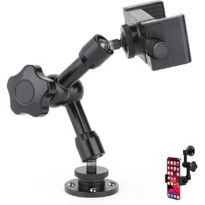 Drill Base Truck Phone Stand for 3.5~7.5 inches iPhone/HTC/LG/Nexus/Huawei/Smart Phones, Fit for Truck, Car,Van, Vehicles, 360°Adjustable Aluminum Alloy Mount