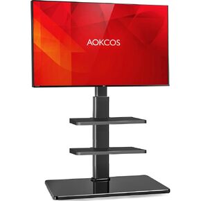 Floor TV Stand for 32-70" TVs, Swivel Floor Standing TV Stand with Tilting, 8 Level Height Adjustable Tall TV Stand for Living Room/Bedroom, Holds up to 88 lbs, MAX VESA 400x400mm