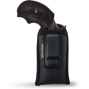 IWB Mini Revolvers Holster - by Houston - North American Arms - ECO Leather Concealed Carry Soft Material - Suede Interior for Protection - Fits: Black Widow .22 Mag (Ambidextrous)