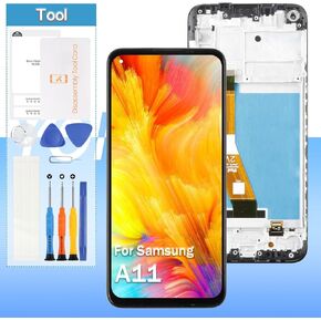 [US Version] Screen Replacement for Samsung Galaxy A11 A115A A115W A115DL SM-A115U 6.4" LCD Display Touch Digitizer Full Assembly with Tools(Black with Frame)