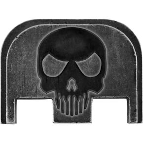 Cool Hand Stainless Steel Replacement Slide Back Plate for Glock, Fits Most Models Gen 1-5, American Flag, Skull Design