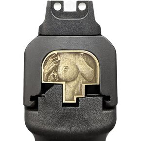 Milspin Slide Back Plate Compatible with Smith and Wesson M&P M2.0 Full Size and Compact and M&P Standard Full Size and Compact | Deep Engraved | Veteran Made in USA (Brass Knockers Right Facing)