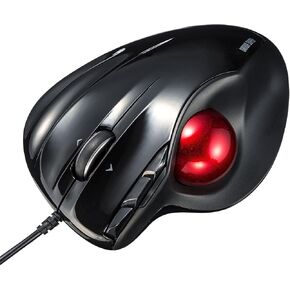 SANWA Wired Ergonomic Trackball Mouse, Computer Rollerball Mice, Laser Sensor, 34mm Trackball, 400/800/1200/1600 Adjustable DPI, 5 Buttons, Compatible with MacBook, Laptop, Windows, macOS, Chrome OS