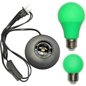 Darkroom Safe Light Portable Green Lamp, E27 LED Screw Mouth Wall Light 360 Degree Desk Light with Switch and 180cm Power Cord