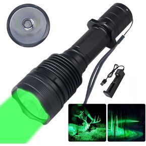 M7 Green Light Tactical Flashlight,525nm-530nm Green Hunting Light Kit Tactical Torch Long Range for Hunting