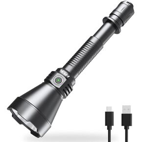 APLOS T05 Tactical LED Flashlight - Long Throw 1022 m (1117 Yard) 261250 cd Intensity, Rechargeable Flashlights for Hunting & Camping