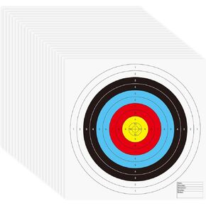 50Pcs Bullseye Paper Shooting Targets for Range, Archery Targets Paper 16x16 inch 10 Ring Bow and Arrow Targets for Backyard Targets Paper for Practice & Shooting