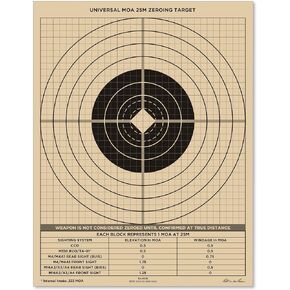Rite in the Rain Weatherproof 25 Meter Target, 8.5" x 11", Tan, M4 / M16 Short Range Front, M4 / M16 Graphic Training Back, 100 Sheet Pack (No. 9126)