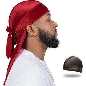 Velvet Durag for Men Wave Cap Velvet Dorag for Men Women 360 Wave