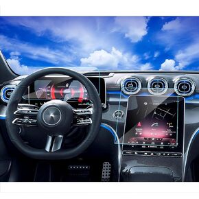 2024 2025 Mercedes Benz C300 GLC300 واقي شاشة لـ 2024 2022 2023 2025 Mercedes C300 GLC300 4matic W206/2023 2024 AMG C43/2024 AMG C63 شاشة لمس 11.9 بوصة 12.3 بوصة زجاج مقسى (قطعتان)