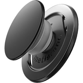 metisinno Grip for MagSafe, One Finger Pop and Snap, Phone Grip, Holder & Stand, Removable for Wireless Charging, Black