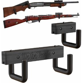 Shotgun Mount Rack Rifle Holder for Horizontally Displaying Firearms and Compound Recurve Bow with Soft Foam Padding Stylish Real Wood Racks