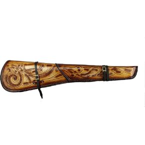 TJAYZ NEW Hand Tooled Rifle Scabbard Shotgun Sleeve Genuine Leather Western Hardcase saddle