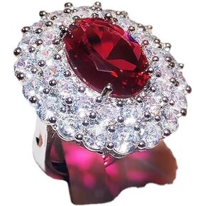 925 Sterling Silver shiny ruby full of diamonds Cubic Zirconia Rings Diamond Rings for Women Jewelry Findings Earring Backs Findings