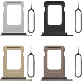 4 Color Single SIM Card Tray Holder Slot Replacement for iPhone 14 Pro Max (Deep Purple/Gold/Silver/Space Black) with Waterproof Rubber Seal Ring and Card Tray Eject Pin for iPhone 14 Pro