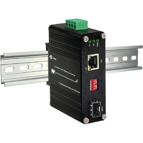 Industrial 10G Fiber Media Converter Mini 10GBase-X SFP+ Fiber Optic Transceiver Cooper to SFP+ 12-48V DC 10Gigabit Ethernet Converter DIN Rail in Kuwait