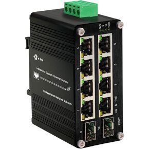 Industrial 10G Fiber Media Converter Mini 10GBase-X SFP+ Fiber Optic Transceiver Cooper to SFP+ 12-48V DC 10Gigabit Ethernet Converter DIN Rail