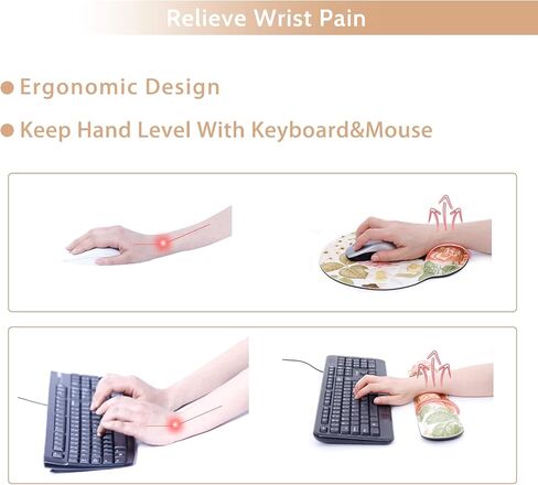 Keyboard Wrist Rest Pad and Mouse Pads with Wrist Rest Support Memory Foam Ergonomic Mouse Pad Set Easy Typing for Home & Office Computers,Laptop,Gaming-Multicolor in Saudi Arabia