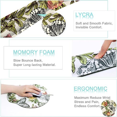 Keyboard Wrist Rest Pad and Mouse Pads with Wrist Rest Support Memory Foam Ergonomic Mouse Pad Set Easy Typing for Home & Office Computers,Laptop,Gaming-Multicolor in Saudi Arabia