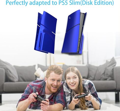 لوحة حماية PEYANZ لجهاز PS5 Slim (إصدار القرص)، لوحة غطاء، غلاف ABS، شعار مطبوع، جلد غير لامع، مع غطاءين إضافيين من السيليكون لوحدة التحكم (رمادي) in Kuwait