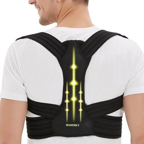 Posture Corrector for Women and Men, Adjustable Upper Back Brace for Posture Hunchback Support and Providing Pain Relief from Neck, Shoulder, and Upper Back (Black, Large/X-Large) in Saudi Arabia