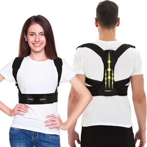 Posture Corrector for Women and Men, Adjustable Upper Back Brace for Posture Hunchback Support and Providing Pain Relief from Neck, Shoulder, and Upper Back (Black, Large/X-Large) in Saudi Arabia