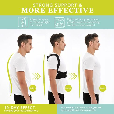 Posture Corrector for Women and Men, Adjustable Upper Back Brace for Posture Hunchback Support and Providing Pain Relief from Neck, Shoulder, and Upper Back (Black, Large/X-Large) in Saudi Arabia